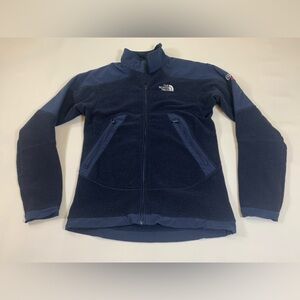 The NorthFace navy blue summit series fleece full zip, men’s medium (T)